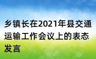 鄉鎮長在2021年縣交通運輸工作會議上的表態發言