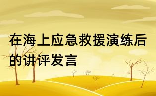 在海上應急救援演練后的講評發言