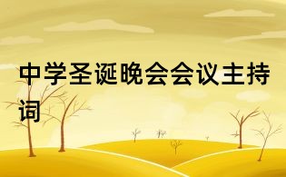 中學(xué)圣誕晚會(huì)會(huì)議主持詞