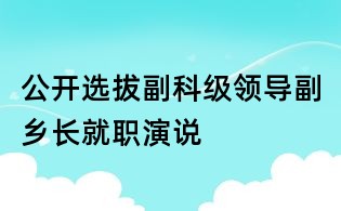 公開選拔副科級(jí)領(lǐng)導(dǎo):副鄉(xiāng)長(zhǎng)就職演說(shuō)