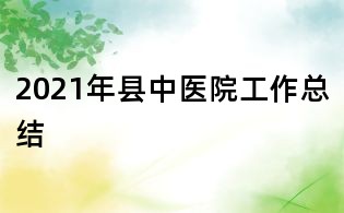 2021年縣中醫(yī)院工作總結(jié)