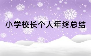 小學(xué)校長個(gè)人年終總結(jié)
