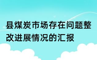 縣煤炭市場(chǎng)存在問題整改進(jìn)展情況的匯報(bào)