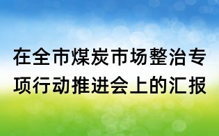 在全市煤炭市場整治專項行動推進(jìn)會上的匯報