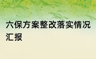 六保方案整改落實(shí)情況匯報(bào)
