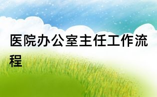 醫(yī)院辦公室主任工作流程