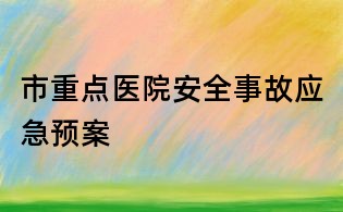 市重點(diǎn)醫(yī)院安全事故應(yīng)急預(yù)案