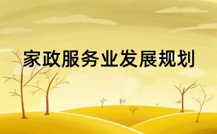 家政服務(wù)業(yè)發(fā)展規(guī)劃