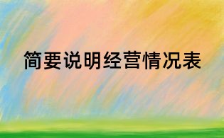 簡要說明經營情況表