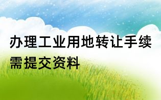 辦理工業(yè)用地轉(zhuǎn)讓手續(xù)需提交資料