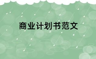 商業(yè)計(jì)劃書范文
