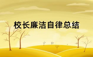 校長廉潔自律總結