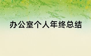 辦公室個人年終總結