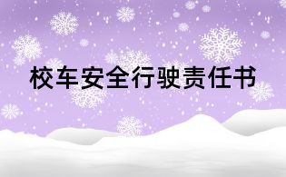 校車安全行駛責任書