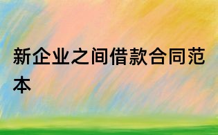 新企業之間借款合同范本