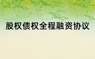 股權債權全程融資協議