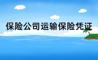 保險(xiǎn)公司運(yùn)輸保險(xiǎn)憑證