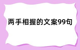 兩手相握的文案99句