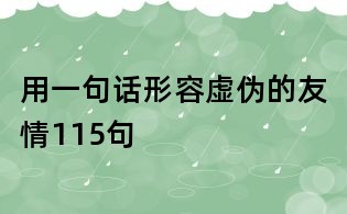 用一句話(huà)形容虛偽的友情115句