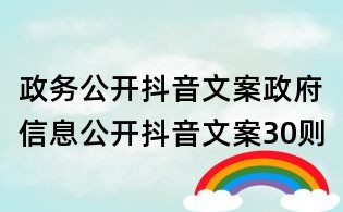 政務(wù)公開抖音文案:政府信息公開抖音文案30則