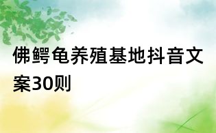 佛鱷龜養殖基地抖音文案30則