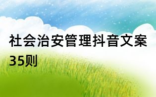 社會(huì)治安管理抖音文案35則