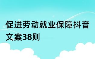 促進(jìn)勞動(dòng)就業(yè)保障抖音文案38則
