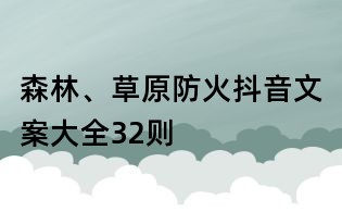 森林、草原防火抖音文案大全32則