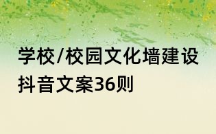 學校/校園文化墻建設抖音文案36則
