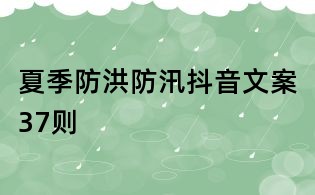 夏季防洪防汛抖音文案37則