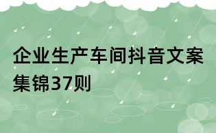 企業(yè)生產(chǎn)車間抖音文案集錦37則