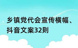 鄉(xiāng)鎮(zhèn)黨代會宣傳橫幅、抖音文案32則