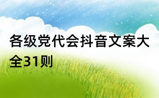 各級(jí)黨代會(huì)抖音文案大全31則