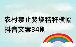農(nóng)村禁止焚燒秸稈橫幅抖音文案34則