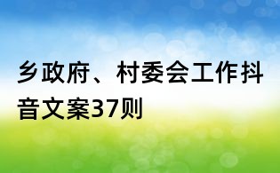鄉政府、村委會工作抖音文案37則