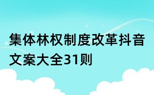 集體林權制度改革抖音文案大全31則