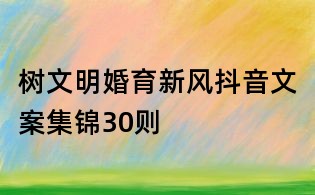 樹文明婚育新風抖音文案集錦30則