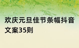 歡慶元旦佳節(jié)條幅抖音文案35則