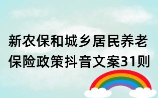 新農保和城鄉居民養老保險政策抖音文案31則