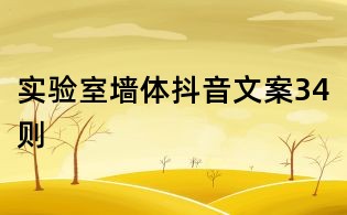 實驗室墻體抖音文案34則