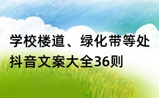 學校樓道、綠化帶等處抖音文案大全36則