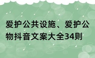 愛護(hù)公共設(shè)施、愛護(hù)公物抖音文案大全34則