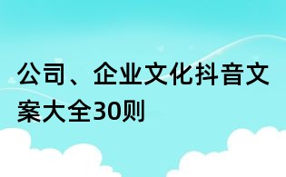 公司、企業(yè)文化抖音文案大全30則