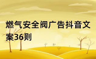 燃氣安全閥廣告抖音文案36則