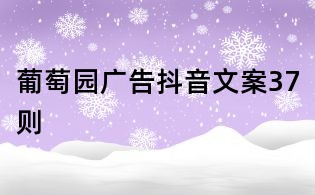 葡萄園廣告抖音文案37則