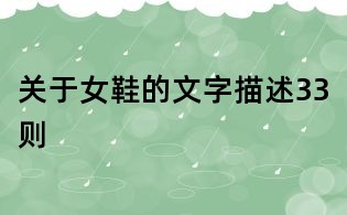 關(guān)于女鞋的文字描述33則