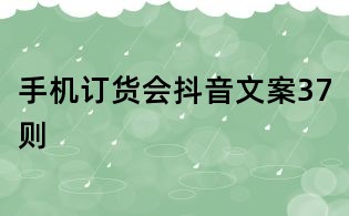 手機訂貨會抖音文案37則