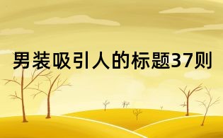男裝吸引人的標題37則