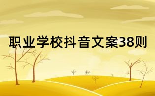 職業學校抖音文案38則