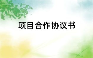 項(xiàng)目合作協(xié)議書